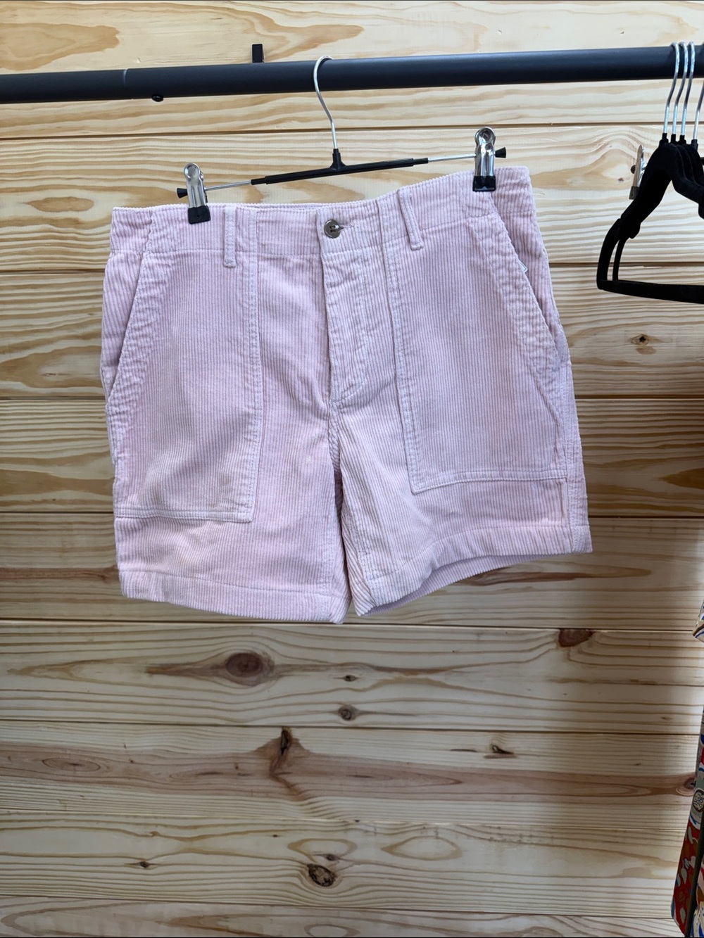 Mens Pink Corduroy Shorts - Casual High-Rise Style